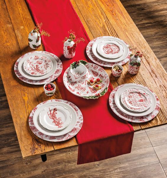 Santa & Toile Platter Set - Sold Separately